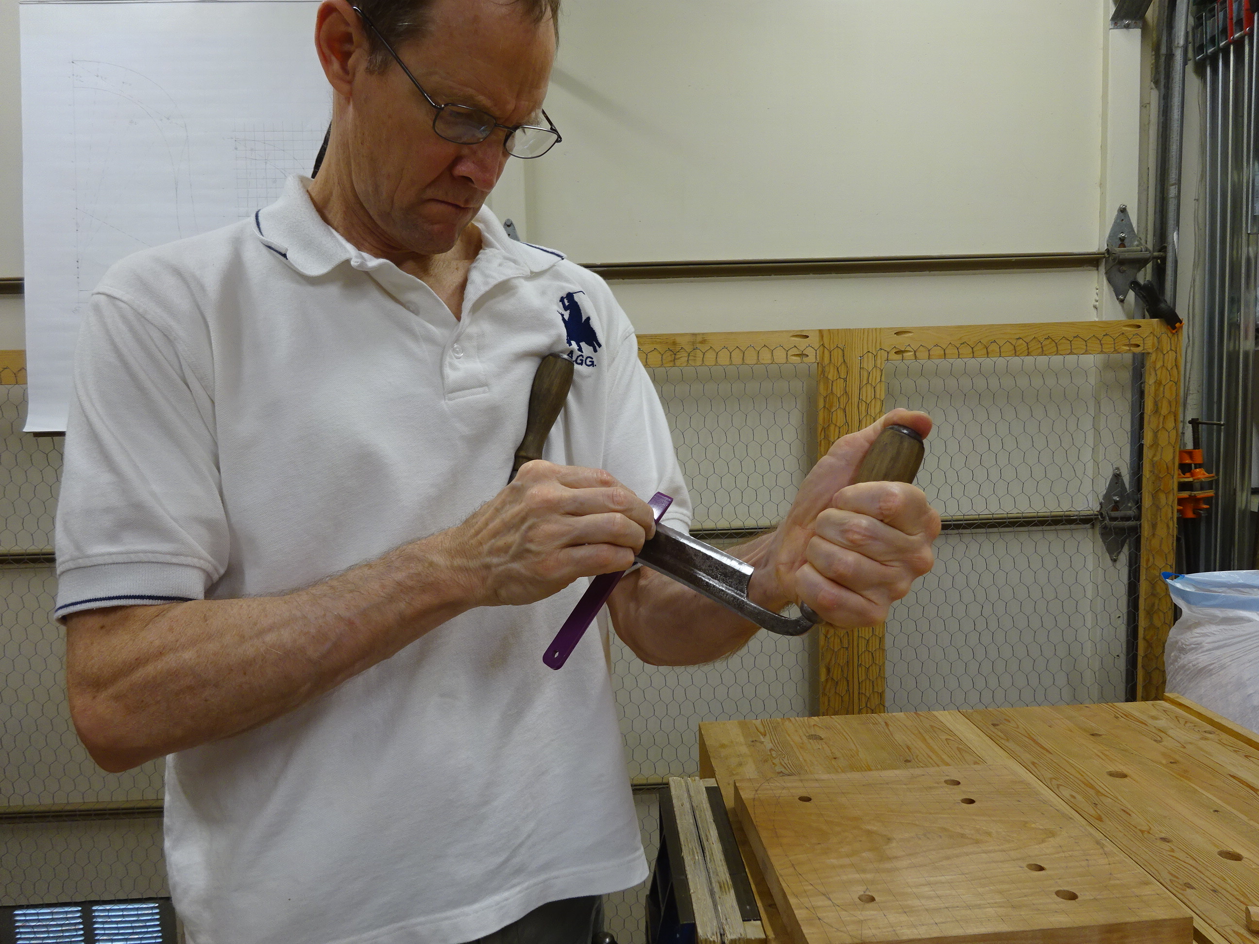 Woodworking in a Tiny Shop Sharpening a Drawknife