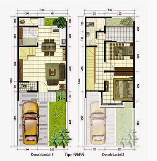 Desain Rumah Minimalis 2 Lantai Type 72 - MODEL RUMAH UNIK
