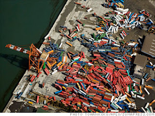 scattered containers shipping seemorerocks shiogama sendai port japan march