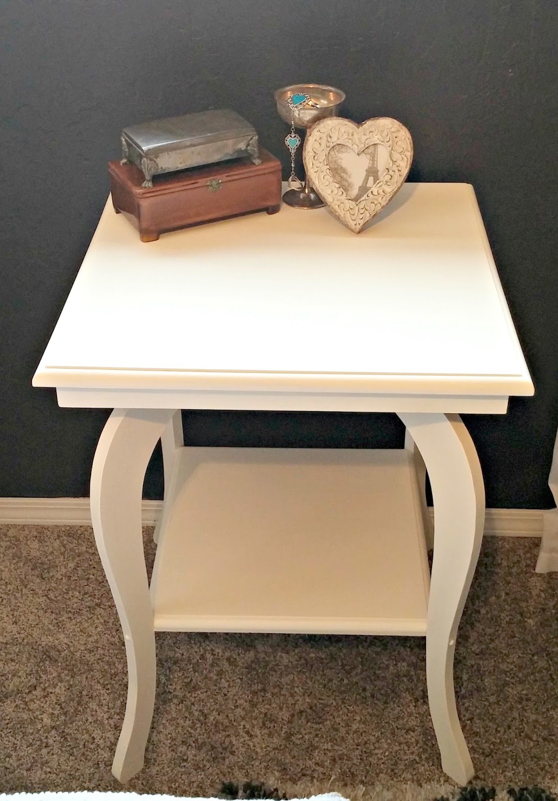 Oak Side Table Makeover Little Vintage Cottage