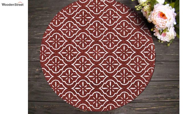 Red Cotton Braided Round Table Placemats - Set of 2
