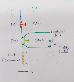 what is Holding Contact of Contactor, Contactor Holding Circuit क्या है