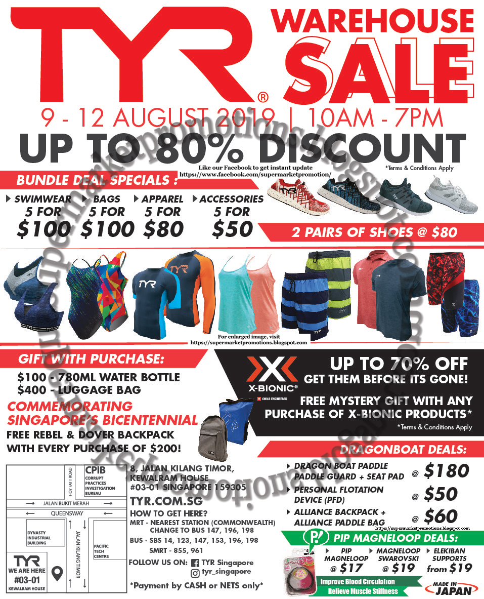 TYR Warehouse Sale 09 - 12 August 2019 ~ Supermarket Promotions
