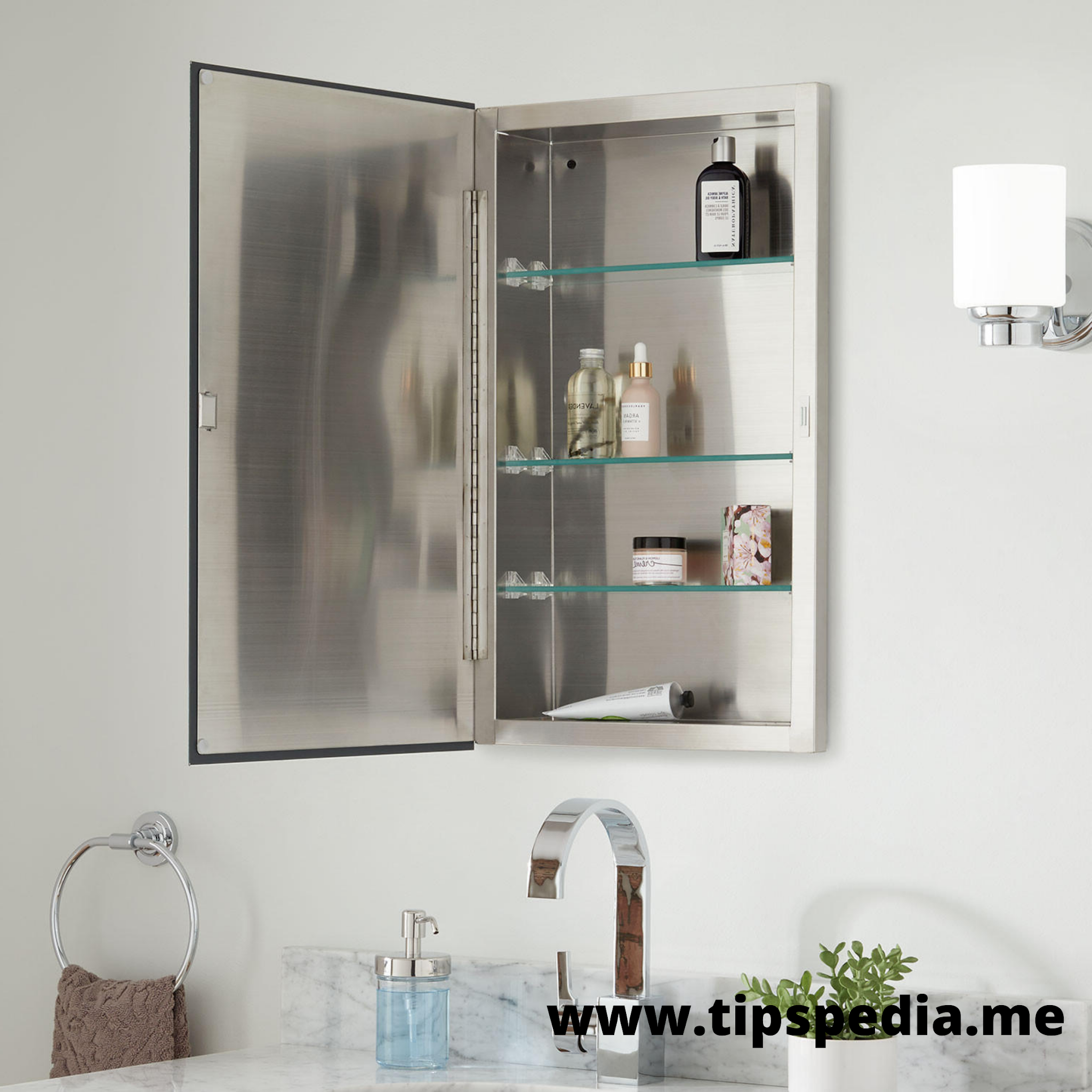 Recessed Bathroom Medicine with Mirror Tips Pedia