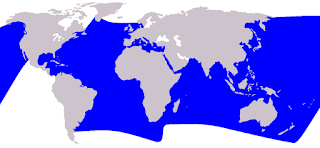 Çizgili yunus doğal yaşam alanı haritası
