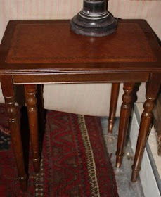 Nest of Three Tables with faux leather inlay
