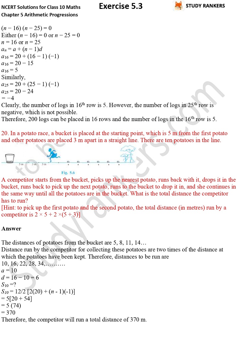 NCERT Solutions for Class 10 Maths Chapter 5 Arithmetic Progressions Exercise 5.3 Part 1 Part 15