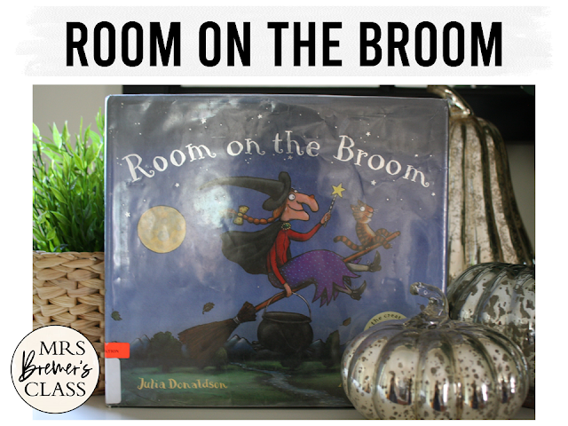 Room on the Broom book study activities unit with Common Core literacy companion activities and craftivity for Halloween in Kindergarten and First Grade