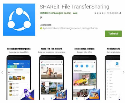 SHAREit adalah aplikasi pengirim file di HP android