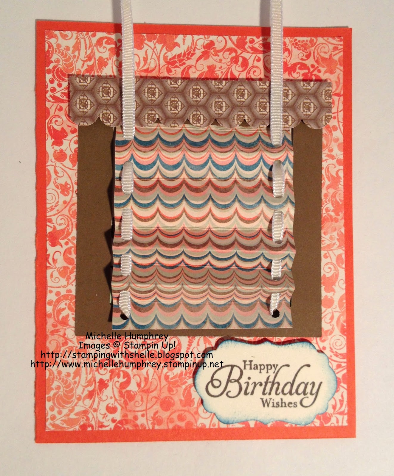 Stamping with Shelle Birthday Wishes Mini Blind Card