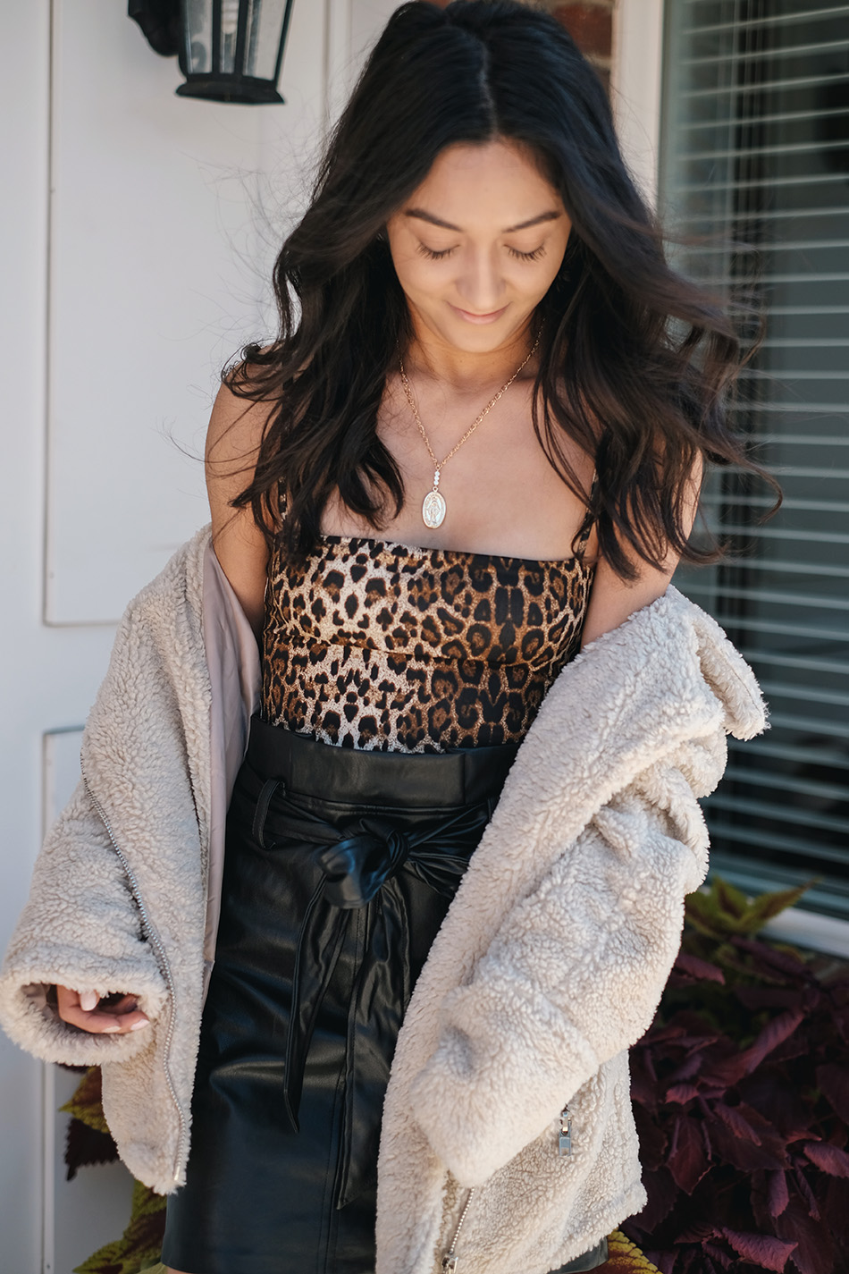leopard bodysuit outfit
