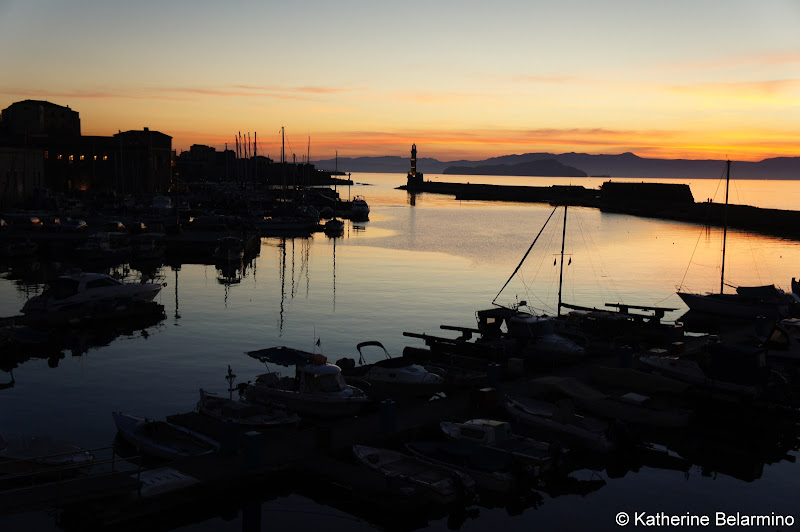 Sunset from Porto Veneziano Chania Hotel Crete