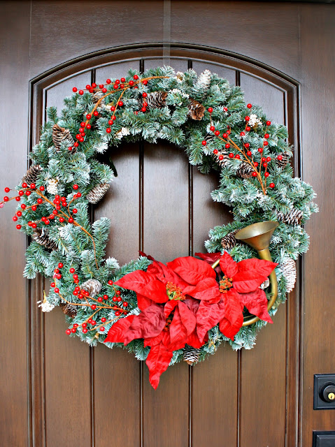 A wreath on a front door