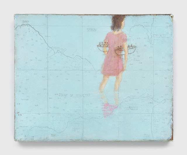 Francis Alÿs Untitled (Study for 'Don't Cross the Bridge Before You Get to the River'), 2006-2008  Oil, encaustic, and graphite on canvas on panel 19.4 x 24.4 cm