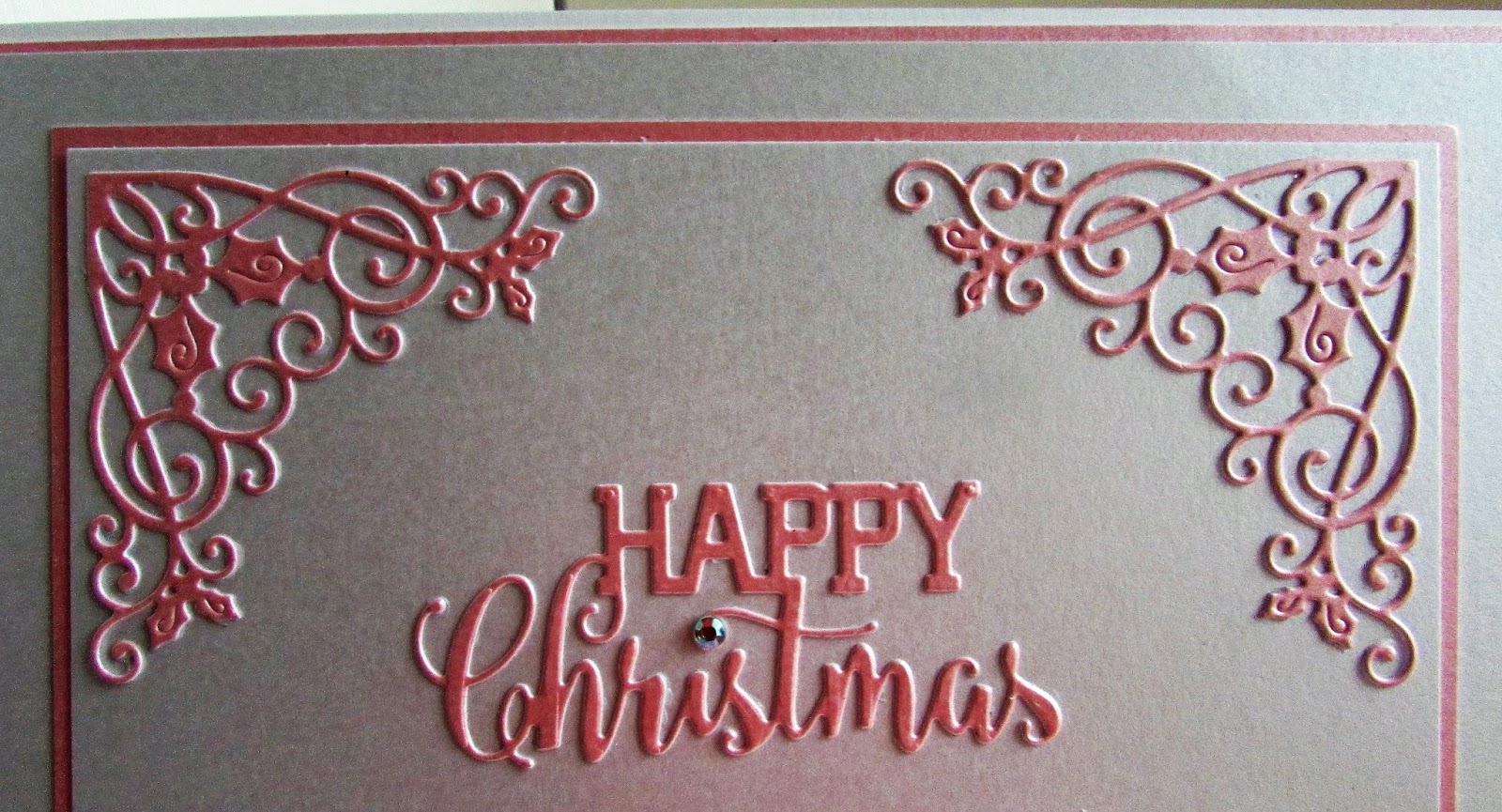 Lizzies craft space Die Cut Christmas Card  Pink