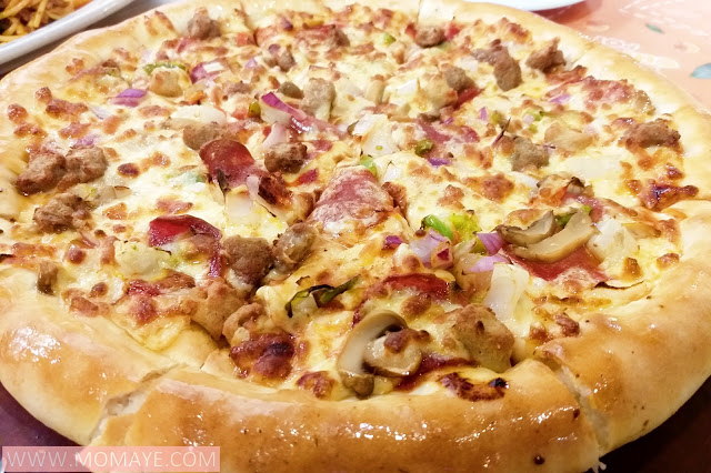 Pizza Hut, Supreme Family Pan Pizza with stuffed cheese