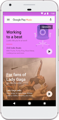 Ein Smartphone zeigt Google Play Musik