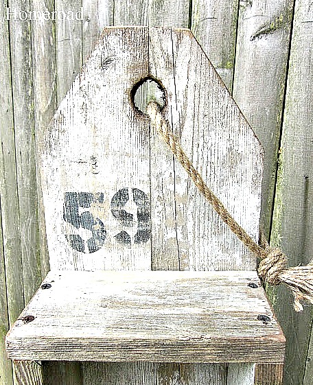 White washed weathered wood for a buoy crate