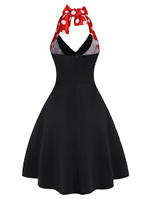 vestido vintage en color negro y rojo