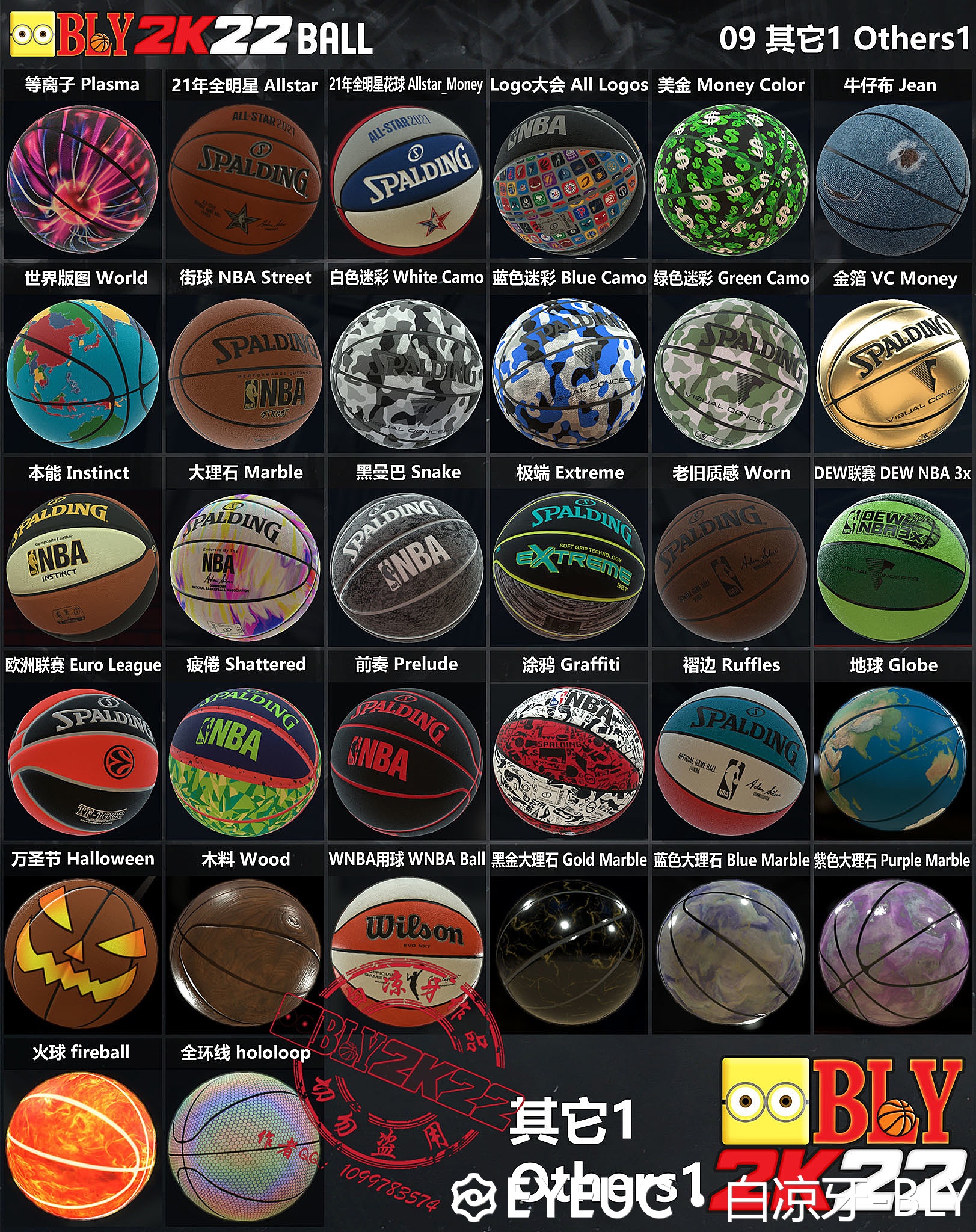 NBA 2K22 256 Ball Mega Pack by BLY & White Cool Teeth (2022) Shuajota