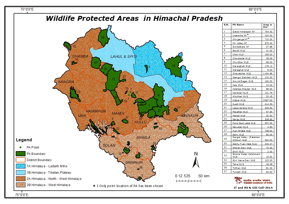 Wildlife Sanctuaries In Kerala And Himachal Pradesh - Above list of ...