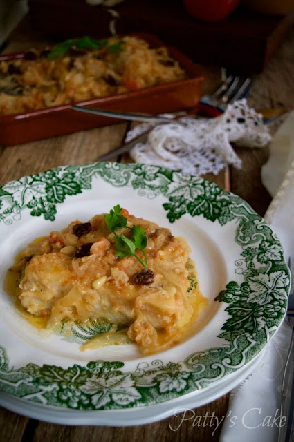 Bacalao con pasas y piñones - Patty's cake