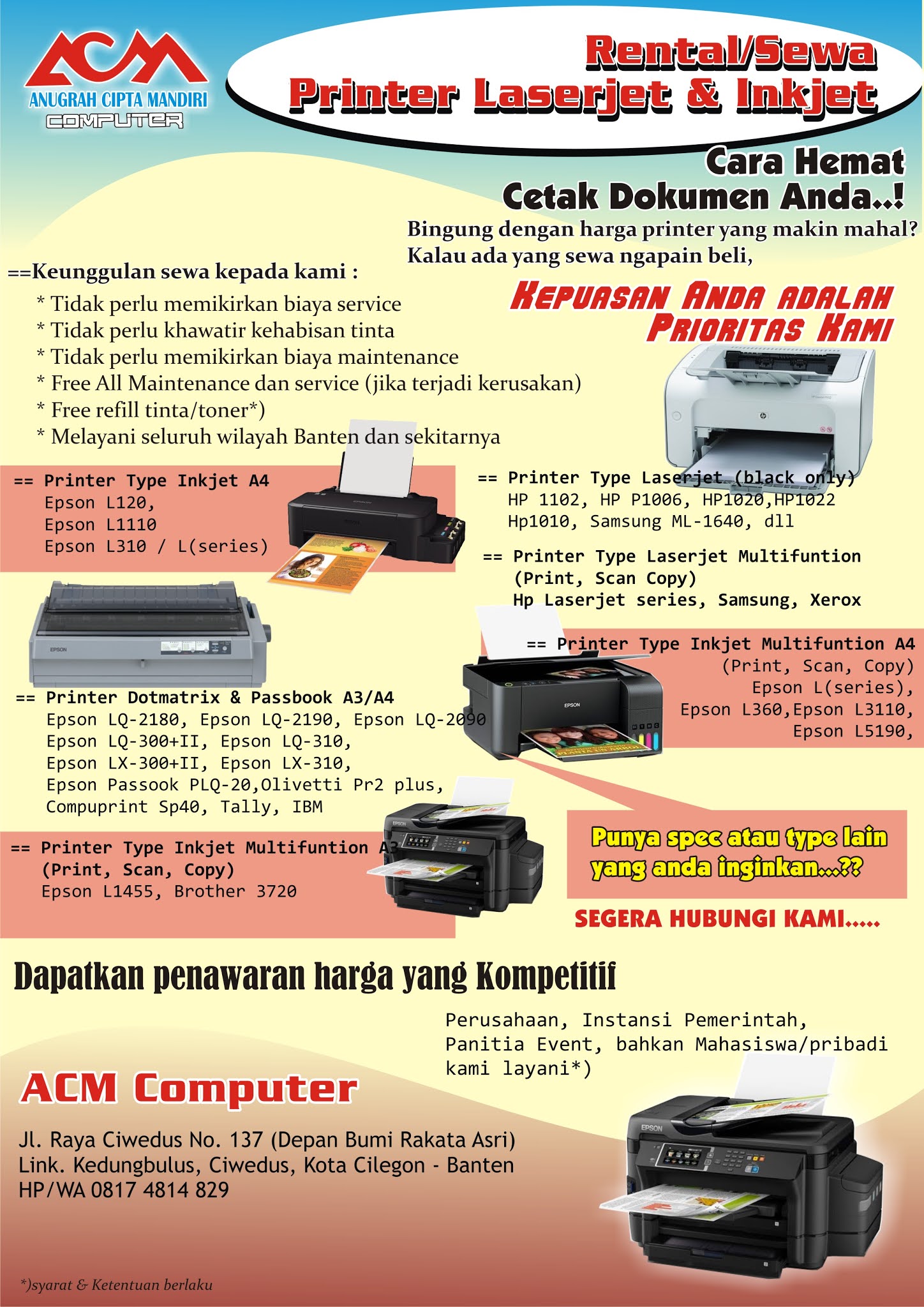 Sewa Printer ACM COMPUTER