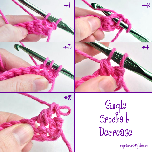 How to Work a Single Crochet Decrease - A Crochet Photo Tutorial by My Merry Messy Life