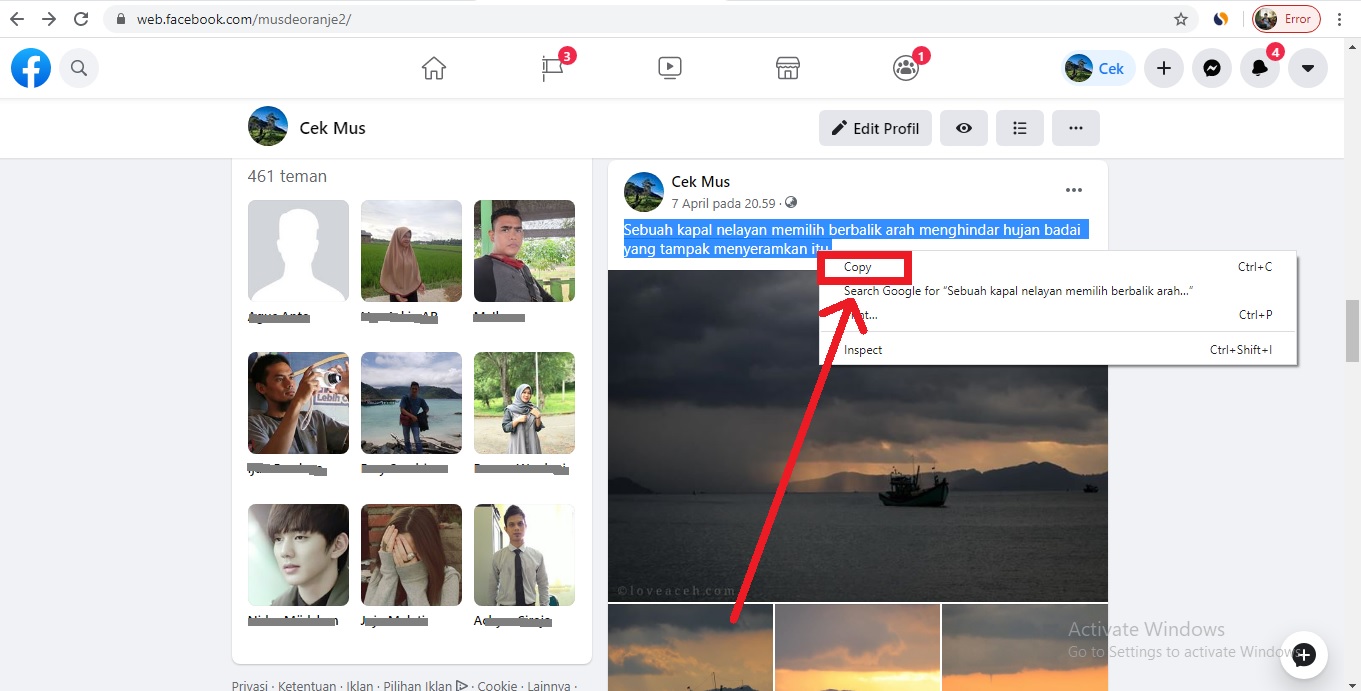 √ Cara Copy Paste Status Orang Di Facebook