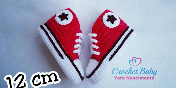 All Star Cano Longo em Crochê - Tamanho 12 cm - Crochet Baby