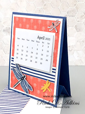 Learn how to make a fold flat calendar card using the Dragonfly Garden Bundle from Stampin' Up! click to learn more