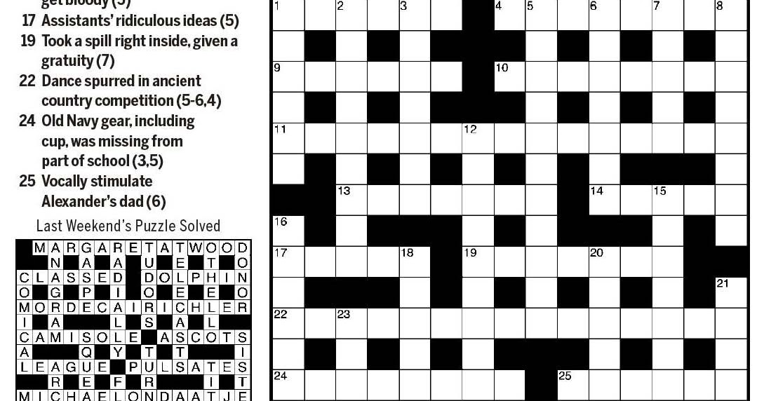 National Post Cryptic Crossword Forum Saturday, November 17, 2018 — I