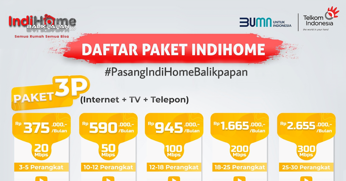 PAKET INDIHOME TERBARU 2021 & MODEM ORBIT INDIHOME BALIKPAPAN