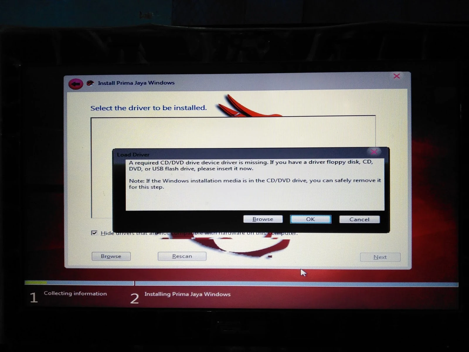 Error Load Driver Installer Bootable Windows Flasdisk
