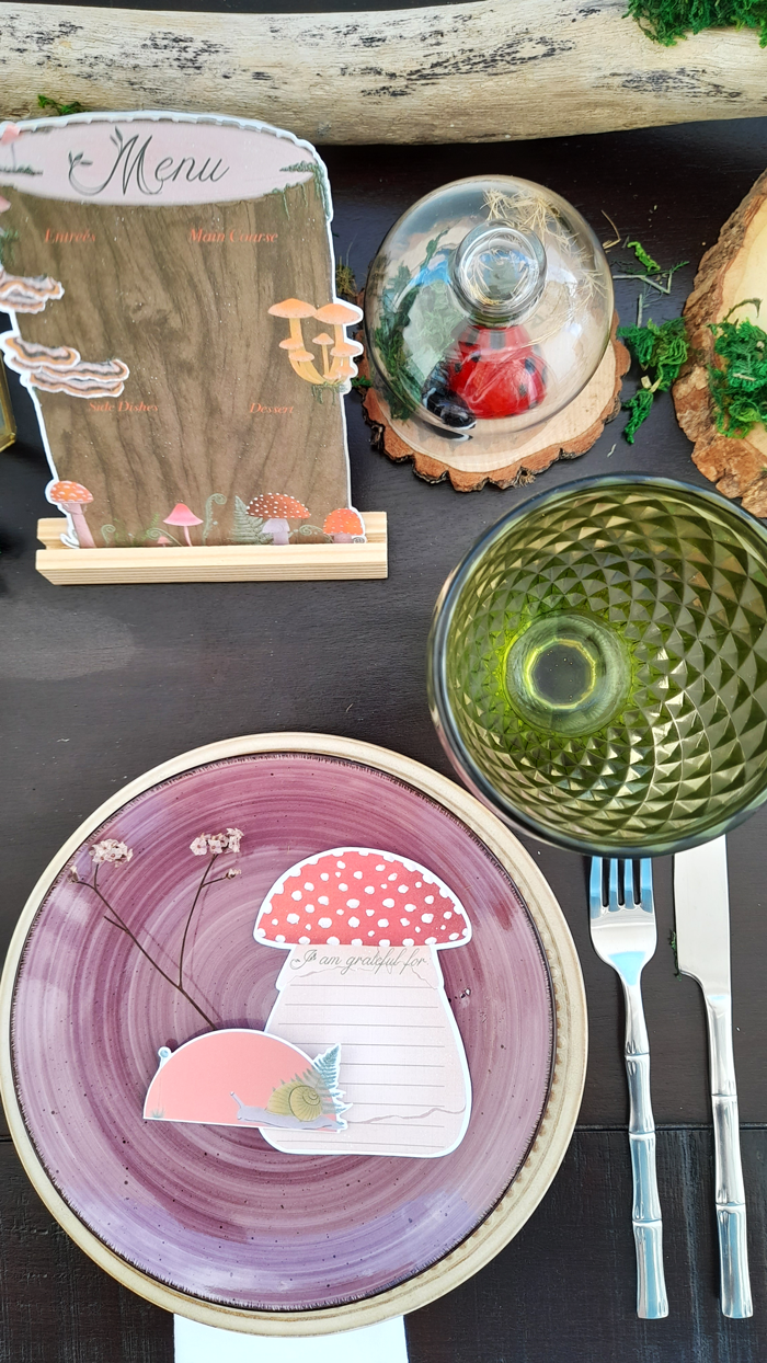 IMPRIMIBLE, MESA, TABLESETTING, THANKSGIVING, ACCION DE GRACIAS, FOREST, WOODLAND, ENCHANTED