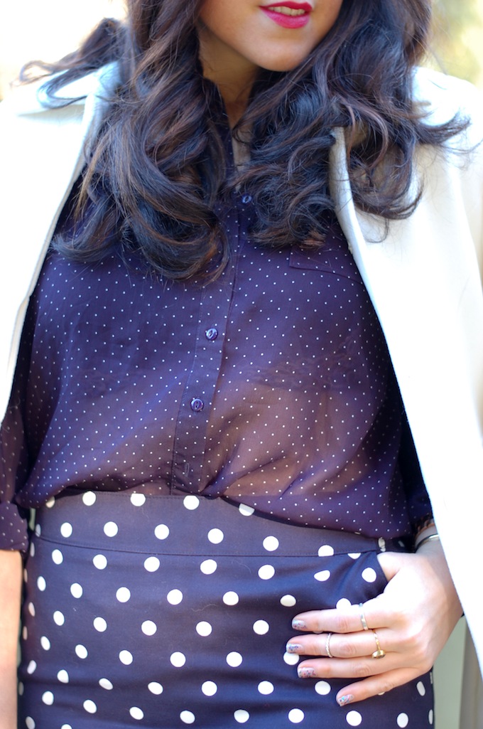 Polka dot pattern mixing Vancouver fashion blog Covet and Acquire