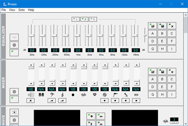 Software de reproducción, edición y grabación de audio BlueJay