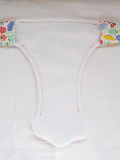Handmade by Joane Rich. Sewing the Cloth Diaper Cover with Velcro Tab Pockets.