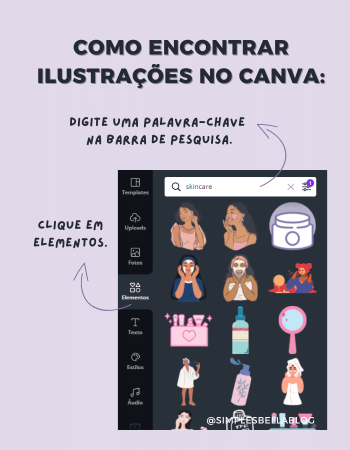 Como pesquisar elementos no Canva