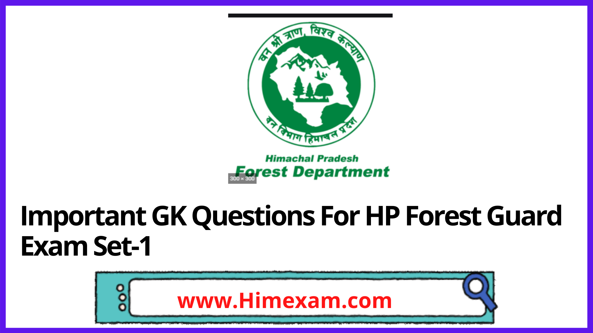 Important GK Questions For  HP Forest Guard Exam Set-1