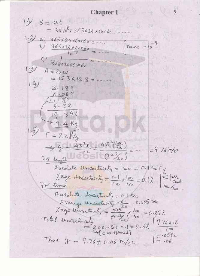 1st year physics solved numericals pdf download