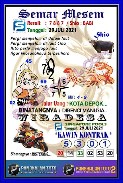 Prediksi Syair Singapore 29 Juli 2021 Syair Togel Pangkalantoto