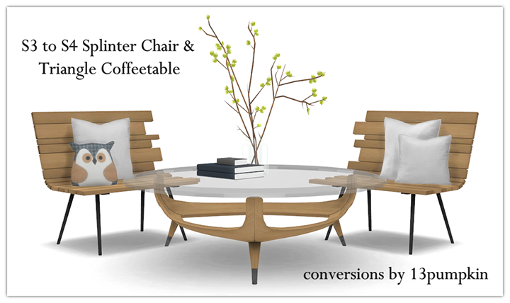 My Sims 4 Blog Ts3 Splinter Chair And Triangle Coffee Table