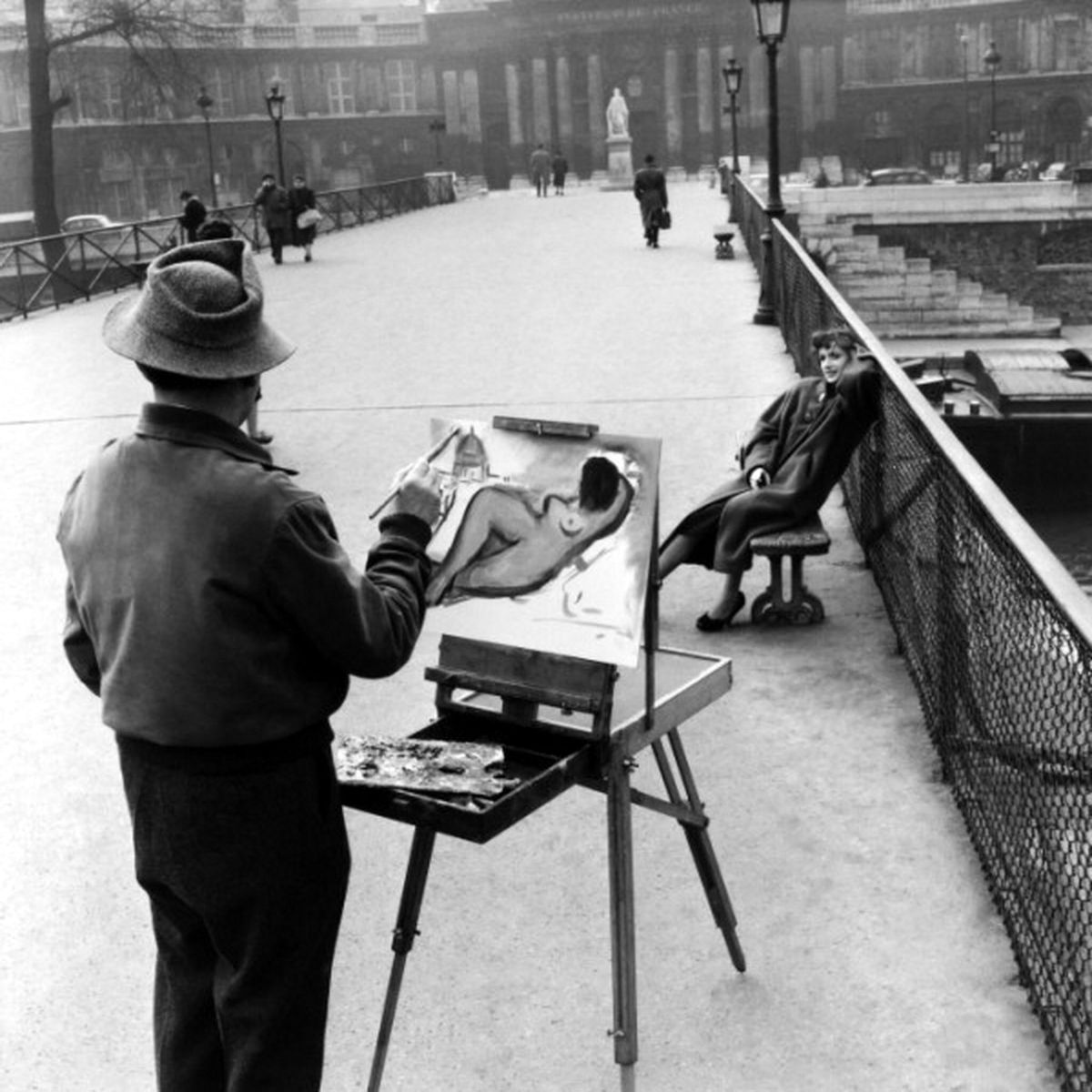 Le FoxTerrier Au Pont des Arts by Robert Doisneau, 1953 Vintage News