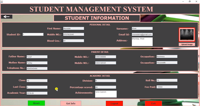 check student's details