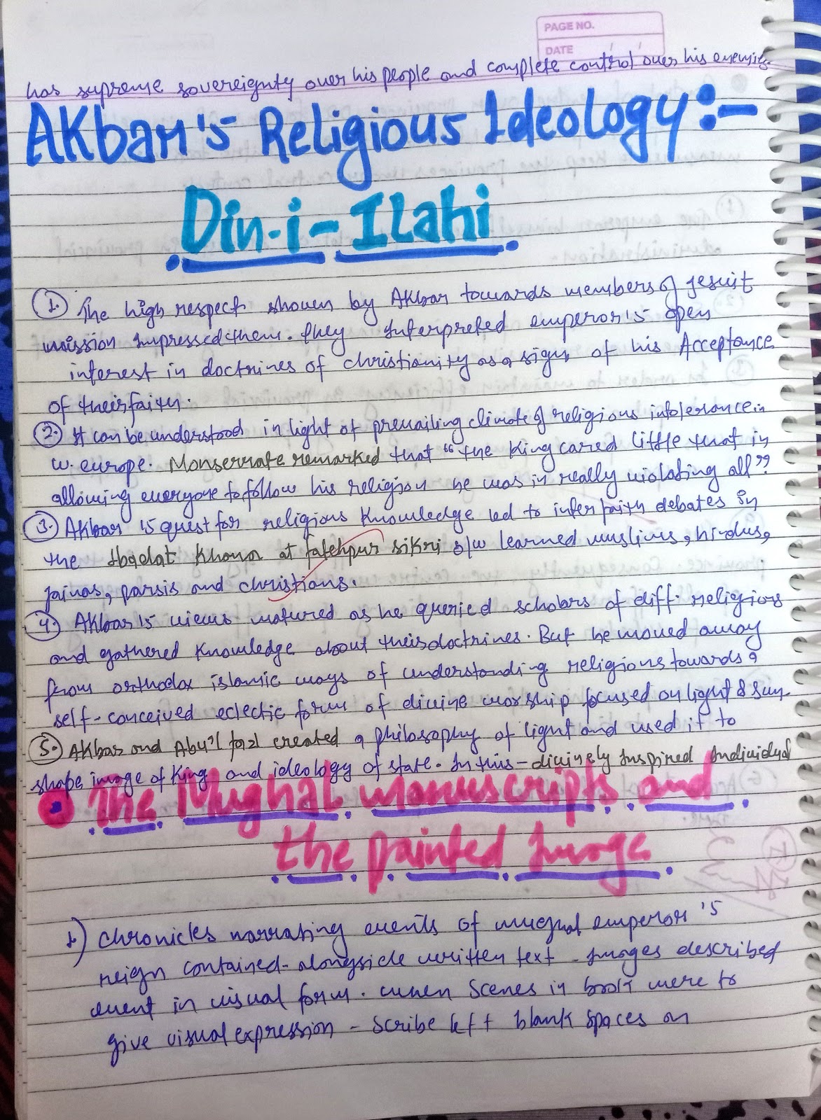 Handwritten Notes of Kings and Chronicles The Mughal Court history