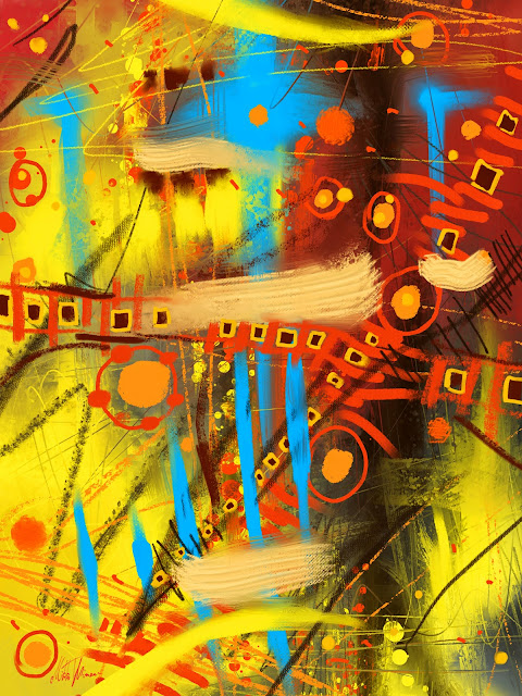 Mask digital abstract painting by Mikko Tyllinen