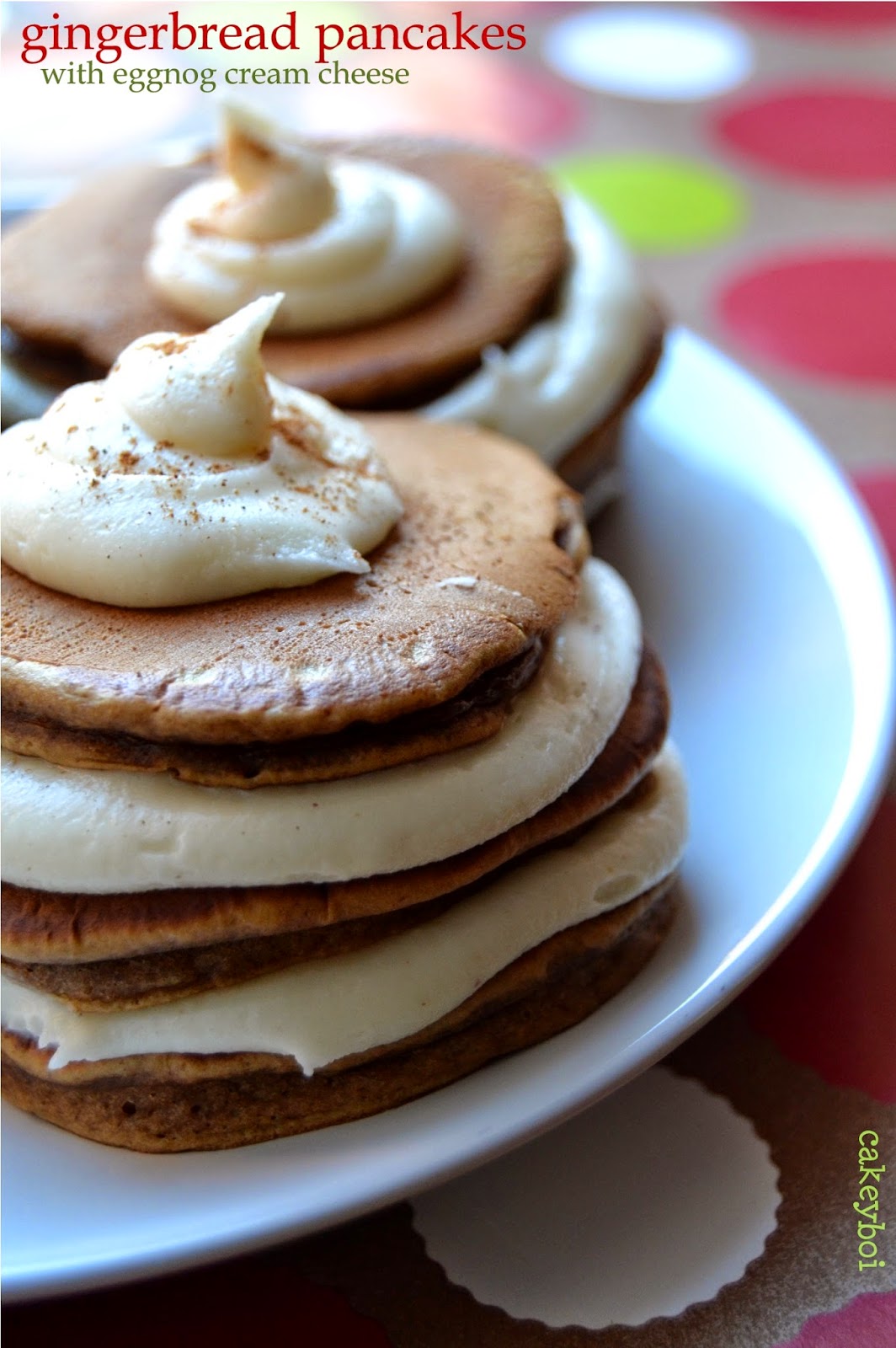 Gingerbread Flavour Pancakes with and Eggnog flavour cream cheese