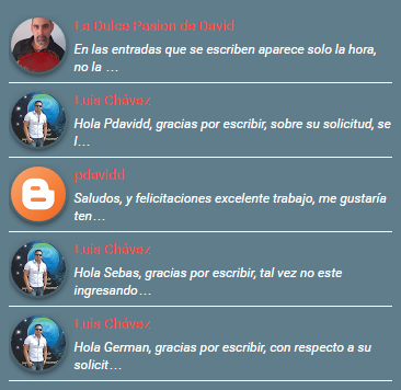 Widget comentarios recientes Material design Blogger