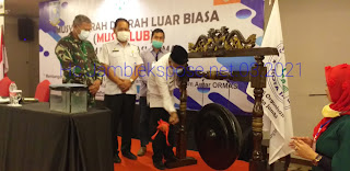 Asisten I Bidang Pemerintahan Kota Jambi Secara Resmi Membuka Musdalub Forum Komunikasi Ormas Kota Jambi.
